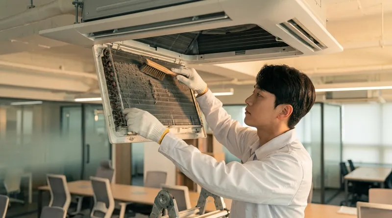 강남구 논현동 상가 업소용 에어컨청소 전문가 시공 완료