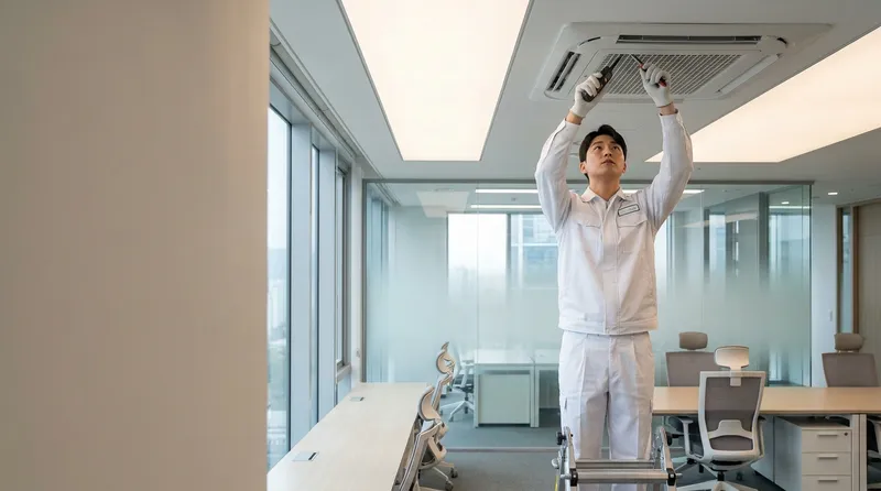 서초구 양재동 빌딩 천장형 에어컨청소 메인 작업