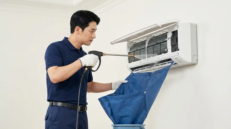 송파구 삼전동 시스템 에어컨청소 단가 메인 작업